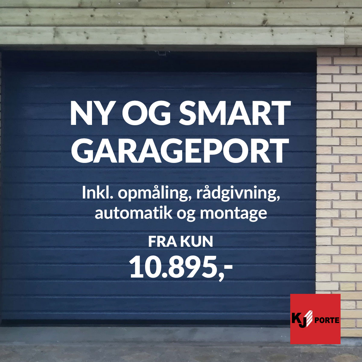 Ny-og-smart-garageport-til-10.895,-.-Blå-ledhejseport-fra-KJ-Porte